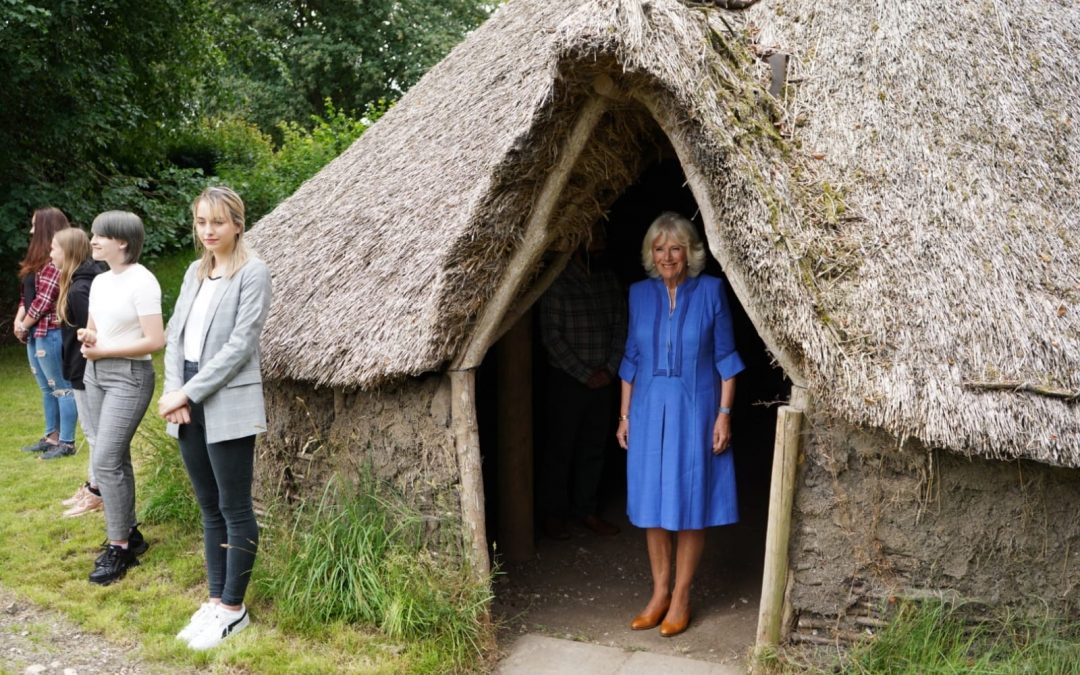 Her Royal Highness The Duchess of Cornwall cuts the ribbon to re-open Oxenwood Outdoor Education Centre