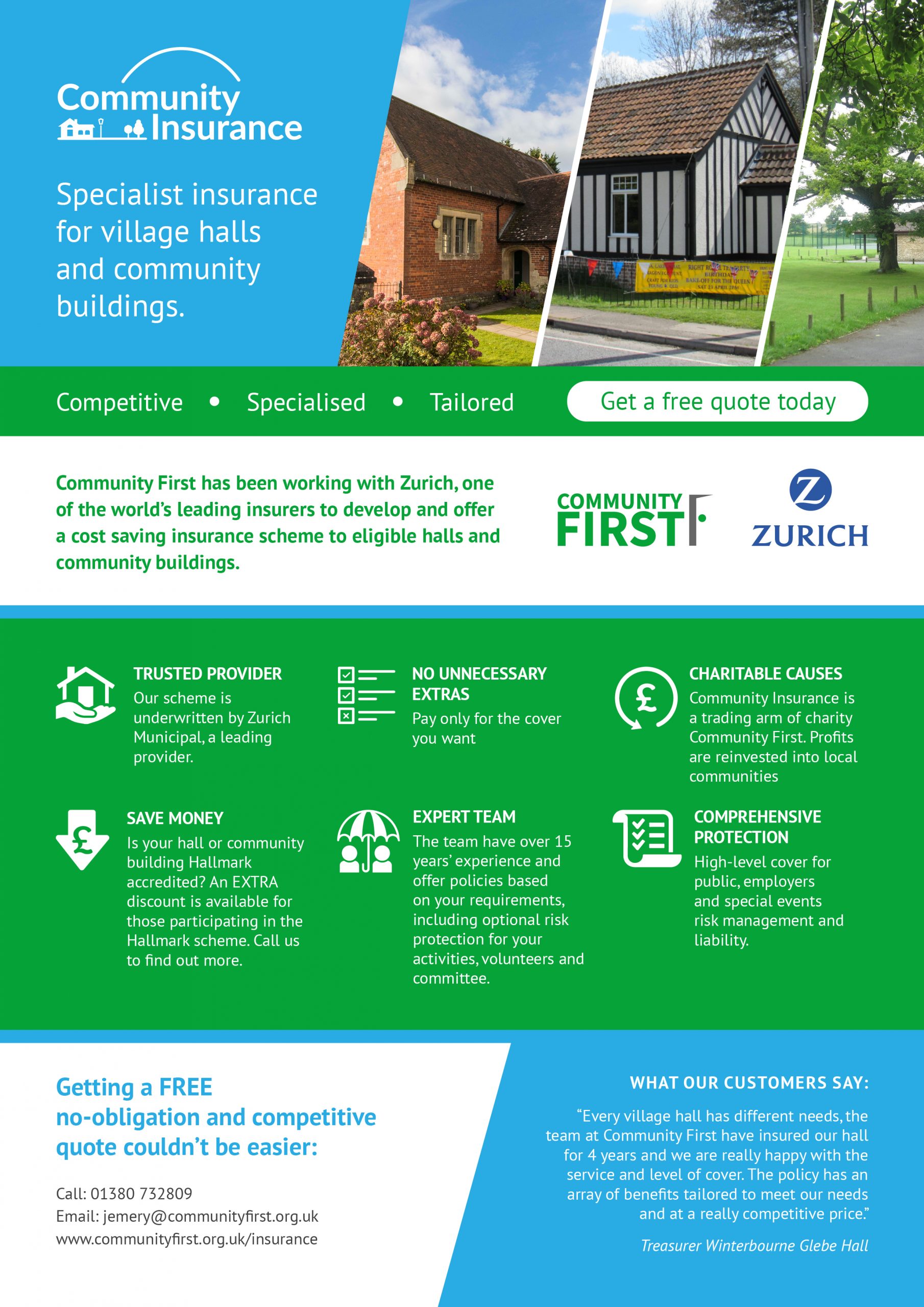Community First Village Hall &amp; Parish Council Insurance