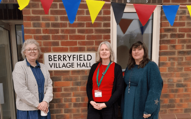 Outside the hall Outside the hall